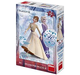 Puzzle 3v1 Dino Ledov krlovstv II/Frozen II, 200 dlk s diamanty s lepidlem