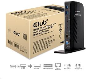 Club 3D Club3D Dokovac stanice USB-A nebo USB-C Dual Display 4K60Hz (6x USB 3.0/2x DP/Ethernet/USB-B/2x audio) (CSV-1460)