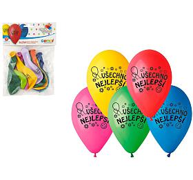 Balonek /Balonky nafukovací 10'' průměr 26cm Všechno nejlepší 10ks v&amp;nbsp;sáčku