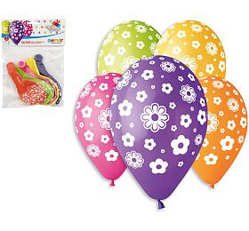 Smart Balloons Balonek/Balonky nafukovací květiny 12'' průměr 30cm 5ks v&amp;nbsp;sáčku