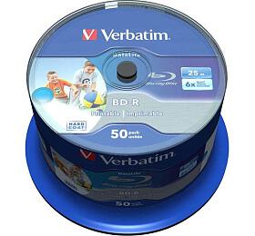 VERBATIM BD-R SL DataLife 25GB, 6x, printable, spindle 50 ks (43812)
