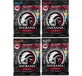 SET INDIANA Jerky hovz, Original, Less Salt, Hot &amp; Sweet, Peppered, 25g