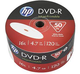 DVD-R HP 4,7 GB (120min) 16x Inkjet Printable 50-spindle bulk (69302)