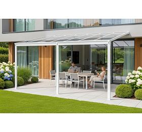 Pergola LANITPLAST WALL 43 hliníková, bílá/čirý