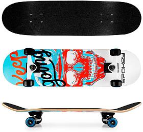 Spokey SKALLE Skateboard 78,7 x&amp;nbsp;20 cm, ABEC7, bílo-modrý