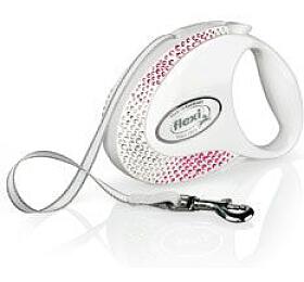 Vodítko FLEXI GLAM Composition M pás 5m/25kg bílá