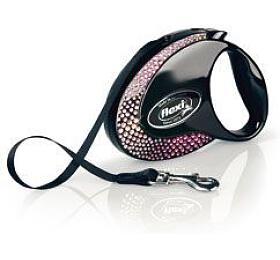 Vodítko FLEXI GLAM Composition M pás 5m/25kg černá