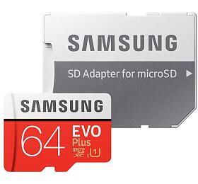 Paměťová karta Samsung EVO Plus Micro SDXC 64GB + SD adaptér (MB-MC64HA/EU)