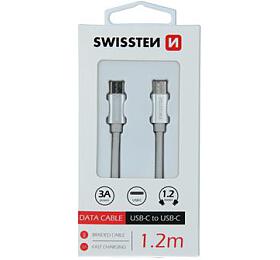 DATOV KABEL SWISSTEN TEXTILE USB-C / USB-C 1,2 M STBRN