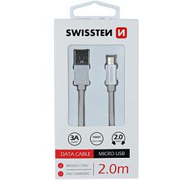 DATOV KABEL SWISSTEN TEXTILE USB / MICRO USB 2,0 M STBRN