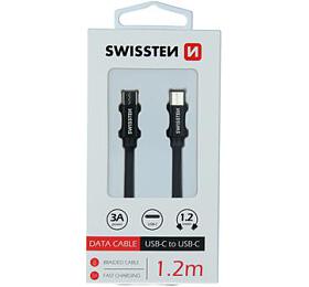 SWISSTEN Textile kabel USB-C /&amp;nbsp;USB-C 1,2 m&amp;nbsp;černý