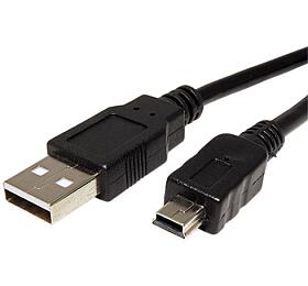 Kabel USB A(M) -&amp;nbsp;miniUSB 5pin B(M), 5m, černý