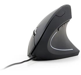 Myš GEMBIRD MUS-ERGO-01, ergonomická, černá, USB