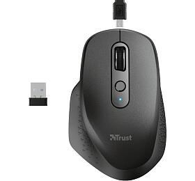 Trust TRUST OZAA/Ergonomick/Optick/Pro pravky/2 400 DPI/Bezdrtov USB/ern (23812)
