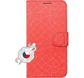 Pouzdro typu kniha FIXED FIT pro Apple iPhone XS, motiv Red Mesh