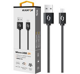 Datový kabel ALIGATOR 2A micro USB 1m, černý