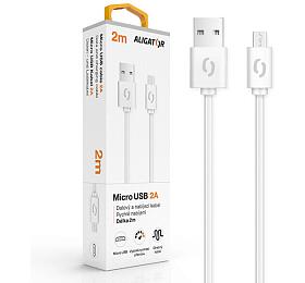 Datový kabel ALIGATOR 2A micro USB 2m, bílý