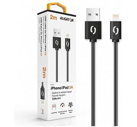 Datový kabel ALIGATOR 2A iPhone lightning 2m, černý