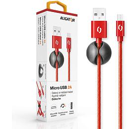 Datový kabel ALIGATOR PREMIUM 2A, Micro USB červený