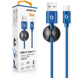 Datový kabel ALIGATOR PREMIUM 2A, USB-C 2m modrý