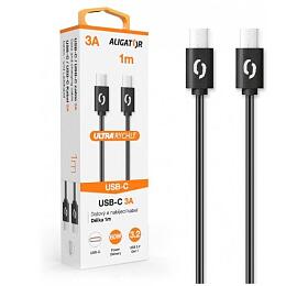 Datový kabel ALIGATOR 60W, USB-C/USB-C 3A, USB 3.2 Gen 1, rychlá data, 1m černý