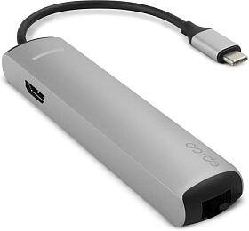 Dokovací stanice Epico USB Type-C HUB SLIM - silver (9915112100019)