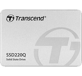 TRANSCEND SSD220Q 500GB SSD disk 2.5'' SATA III 6Gb/s, QLC, Aluminium casing, 550MB/s R, 500MB/s W, stbrn (TS500GSSD220Q)