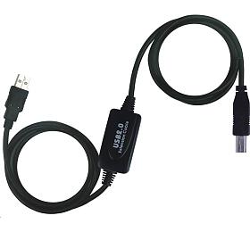 PremiumCord USB 2.0 repeater a propojovac kabel A/M-B/M 15m (ku2rep15ab)
