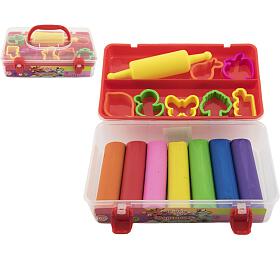 Teddies Modelna/Plastelna NARA 550g 7 ks s vykrajovtky 7ks s vlekem v plastovm boxu 20x12x7cm