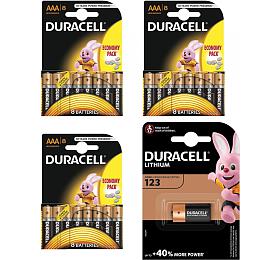 SET BASIC Alkalická baterie Duracell Basic AAA 2400 24ks a Duracell CR123
