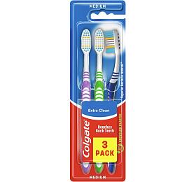 Colgate Extra Clean medium zubní kartáček 3-pack