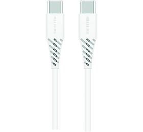 Swissten TPE USB-C/USB-C POWER DELIVERY 5A&amp;nbsp;1,5 M&amp;nbsp;BÍLÝ