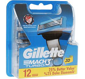 Gillette Mach3 Turbo nhradn bity 12 ks pro mue