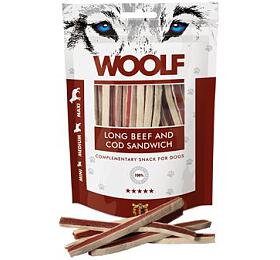 WOOLF Classic poch. Long Beef and Cod Sandwich 100g