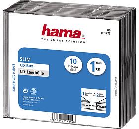Hama CD BOX SLIM nhradn obal, 10ks/bal, transparentn/ern
