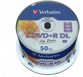 VERBATIM DVD+R Double Layer 8.5GB 8X 50 Pack Spindle (97693)