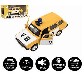 Teddies Policejn auto VB combi kov/plast 12cm na zptn nat. na baterie se svtlem, zvukem v krab. 15x7x7cm