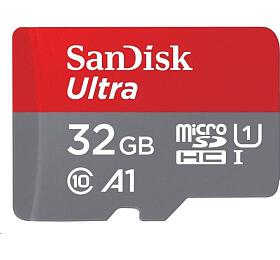 SanDisk MicroSDHC karta 32GB Ultra (120MB/s, A1 Class 10 UHS-I, Android - Tablet Packaging, Memory Zone App) + adaptr (SDSQUA4-032G-GN6TA)