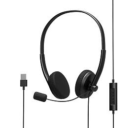PORT CONNECT - Stereo headset s mikrofonem, USB-A, černá (901604)