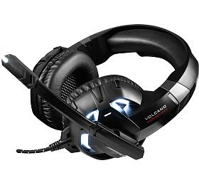 Modecom VOLCANO SHIELD 2&amp;nbsp;headset, herní sluchátka s&amp;nbsp;mikrofonem, 2,2m kabel, 3,5mm jack, USB, černá, LED podsvícení
