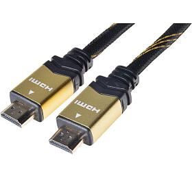 Kabel propojovac HDMI 1.4 + Ethernet, textiln povrch, zlacen konektory, 10m