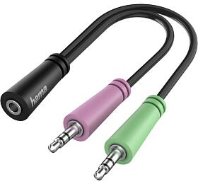 Hama headset redukce jack 3,5 mm 4pl. na 2x jack vidlici