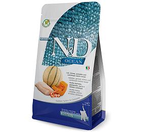 Granule pro koky N&amp;D OCEAN Kitten Cod &amp; Shrimp &amp; Pumpkin &amp; Melon, 1,5kg