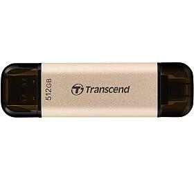 Transcend 512GB JetFlash 930C, USB-C/USB 3.2 (Gen 1) duln flash disk, 420MB/s R, 400MB/s W, zlat (TS512GJF930C)