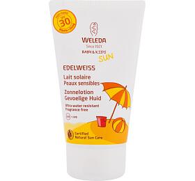 Opalovac ppravek na tlo Weleda Baby &amp; Kids Sun Edelweiss Sunscreen Sensitive, 150 ml (SPF30)