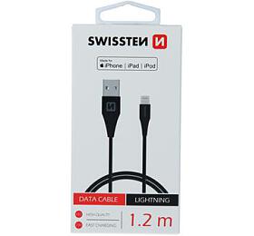DATOVÝ KABEL SWISSTEN TPE USB / LIGHTNING MFi 1,2 M ČERNÝ