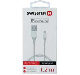 DATOVÝ KABEL SWISSTEN TPE USB / LIGHTNING MFi 1,2 M BÍLÝ
