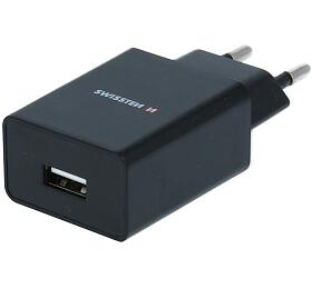 SWISSTEN SÍŤOVÝ ADAPTÉR SMART IC 1x USB 1A POWER + DATOVÝ KABEL USB / MICRO USB 1,2 M ČERNÝ