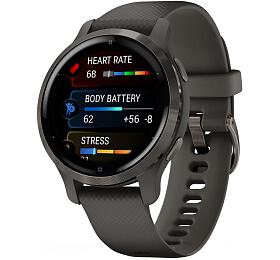 GARMIN sportovn GPS hodinky Venu2S Slate/Black Band (010-02429-10)