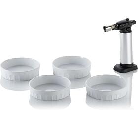 KELA Creme Brulle set MANOU 4ks miska + 1ks flambovac hok KL-10948